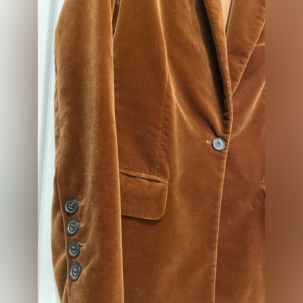 Nili Lotan Brown Marshall Velvet Blazer Tailored Suit Jacket - Picture 3 of 6